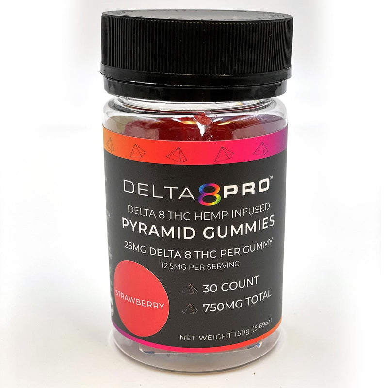 Delta 8 Pro D8 THC Hemp Infused Pyramid Gummies Strawberry