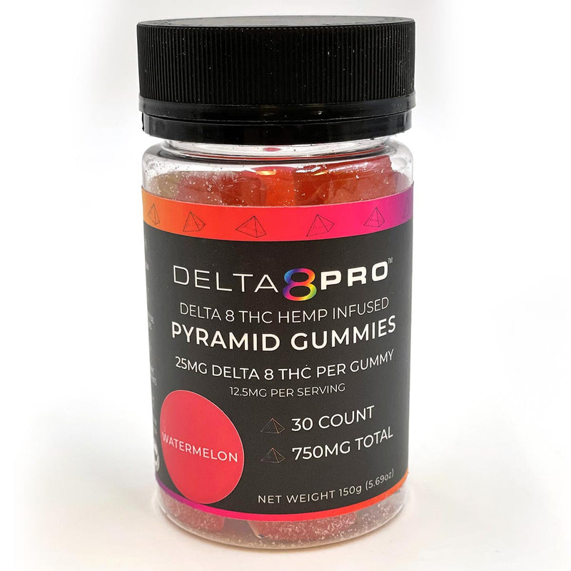 Delta 8 Pro D8 THC Hemp Infused Pyramid Gummies Watermelon