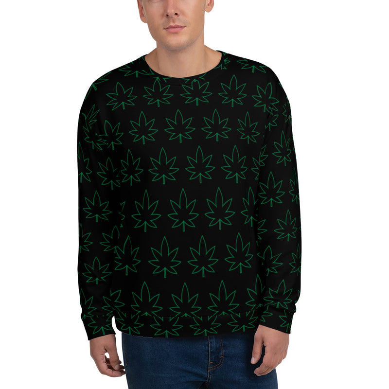 USMJ Cannabis Leaf Pattern Sweatshirt