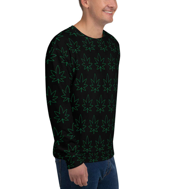 USMJ Cannabis Leaf Pattern Sweatshirt